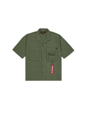 Alpha Industries Alpha Industries Mens Aloha Safari Shirt - Olive - Size X-Large