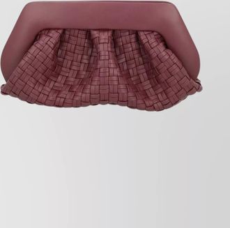 Themoir&egrave; woven rectangular clutch bag detachable strap