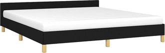 vidaXL Cama Sin Colch&oacute;n Tela Negro 180x200 Cm Vidaxl