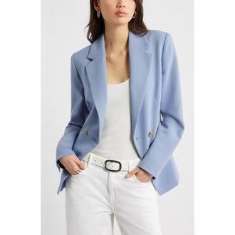 Open Edit The Icon Hourglass Blazer in Blue Umbra at Nordstrom, Size Xx-Small