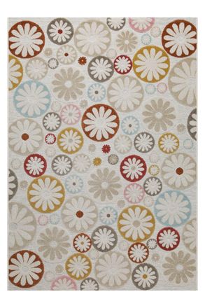 Wecon Home Alfombra vintage floral pastel para interiores y exteriores 80x150
