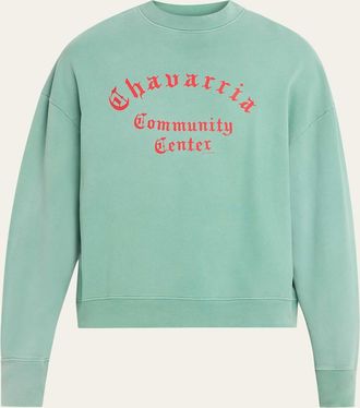 Willy Chavarria Mens Hooligan Cotton Crewneck Sweater