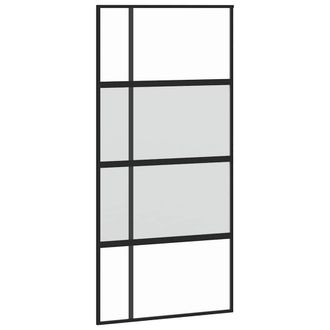 Berkfield Home Sliding Door Black 102.5x205 cm Tempered Glass & Aluminium