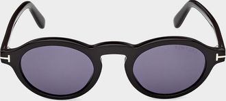 Tom Ford Men & apos;s Aristotele-02 Acetate Round Sunglasses