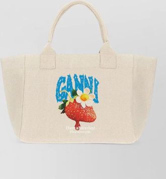Ganni na canvas tote bag