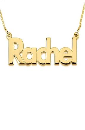 MELANIE MARiE Bold Nameplate Customizable Pendant Necklace in Gold Plated at Nordstrom