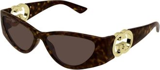 Gucci Sunglasses, female, Brown, 55 MM, Cat Eye Sunglasses