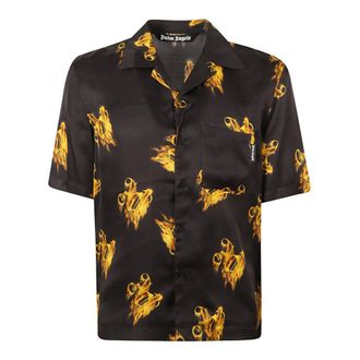 Palm Angels Burning Monogram Shirt S/S - male - Palm Angels - Short Sleeve Shirts - Multicolor - S - Shirts
