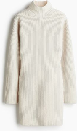 H&M Turtleneck-Kleid aus Kaschmirmix - Beige