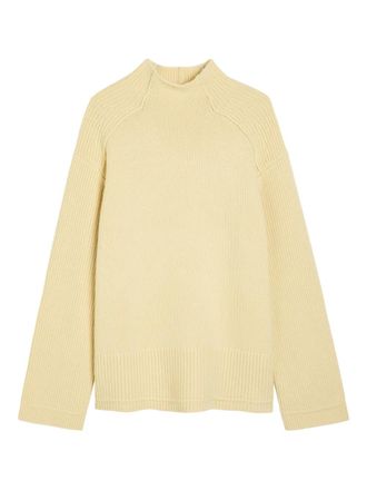 Maria McManus ribbed funnel-neck sweater - Geel