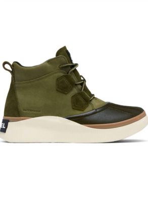 Sorel Womens Out N About Iv Classic Waterproof Boots In Utility Green, Black