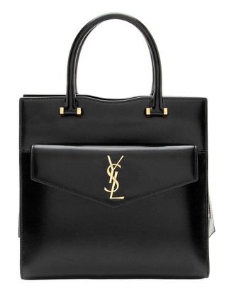 Saint Laurent Smooth Calfskin Monogram Uptown Small Satchel (Authentic Pre-Loved)