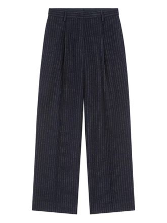 Dries Van Noten pinstripe wool trousers - Blue