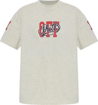 Off-white Tops, Dames, Grijs, S, Katoen, Logo T-shirt