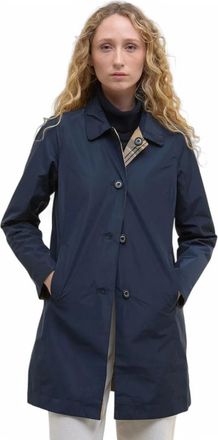 Barbour Omkeerbare Polyester Puffer en Parka - Dames - Parka Jassen - Blauw - XS - Polyester - Jassen