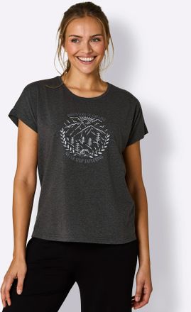 Catamaran Funktionsshirt CATAMARAN Freizeitshirt, Damen, Gr. 36/38, graphit, meliert, 46% Baumwolle, 46% Polyester, 8% Elasthan, bedruckt, gemustert, meliert, u