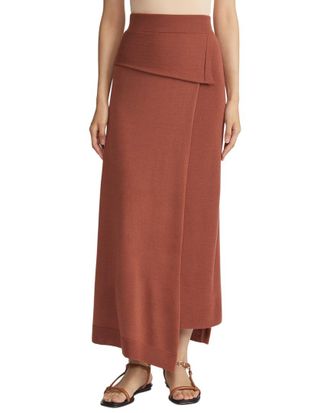 Lafayette 148 New York Knit Pull On Wool Wrap Skirt
