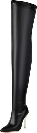 Generic Black,6.5 UK,Fashion Side Zipper Over The Knee Thigh High Boots for Womens Pointed Toe Stiletto Heels Tall Boot Fall Winter Comfy Dress Shoes