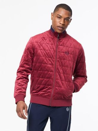 Sergio Tacchini Redi Quilted Velour Bomber Jacket in Rhubarb at Nordstrom, Size Xxx-Large