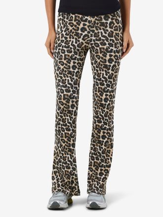 Noisy May Leggings NOISY MAY NMPASA HW FLARED PANTS NOOS, Damen, Gr. XS, N-Gr, schwarz aop:leo, Web, Obermaterial: 57% Baumwolle, 38% Modal, 5% Elasthan, bedruc