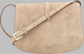 Tom Ford Womens Shoulder Bag Beige Calf Leather