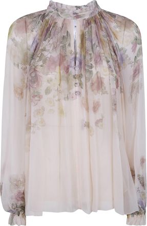 Twin-Set Plated Print Blouse