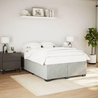 vidaXL Vidaxl - Estructura De Cama Sin Colch&oacute;n Terciopelo Gris Claro 140x200 Cm