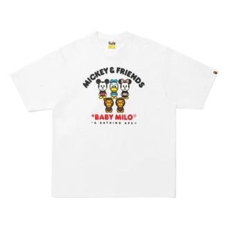 A Bathing Ape x Disney Mickey & Friends Baby Milo Relaxed Fit T-Shirt White 0ZXTEM918101Q-WHT