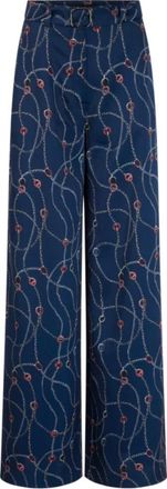 Marc Cain Waukee High-Waist Broeken - Dames - Broeken - Blauw - Maat: S Poliester