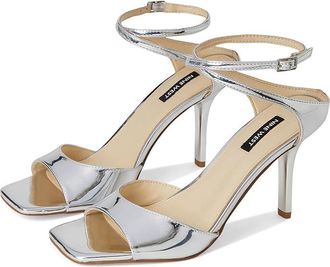 Nine West Devans Womens Dress Sandals Silver Mirror Metallic : 6.5 M, Faux Leather/Synthetic