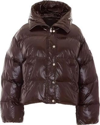 Pinko Gewatteerde Nylon Jas - Dames - Winterjassen - Bruin - M - Nylon - Jassen