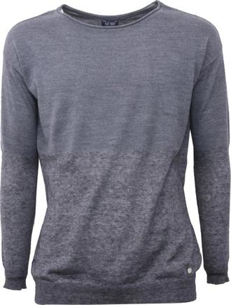Armani Donkergrijze Wollen Trui - Dames - Ronde hals truien - Grijs - XS - Wol - Truien & Vesten