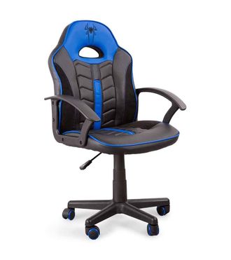 Home Heavenly Silla escritorio juvenil altura regulable en negro y azul
