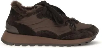Brunello Cucinelli Brown Calf Leather Bos Taurus Athletic Womens Sneakers