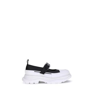 Alexander McQueen Alexander McQueen, Sneakers, female, White, Size: 7 1/2 US Leather and Rubber Ballerinas