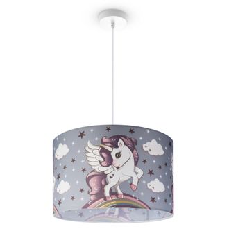 Paco Home Paco Home - L&aacute;mpara Techo De Suspensi&oacute;n Cuarto Infantil Bomberos Polic&iacute;a Carretera E27 L&aacute;mpara Colgante - Blanco, Dise&ntilde;o 4 (&oslash;45,5 Cm)