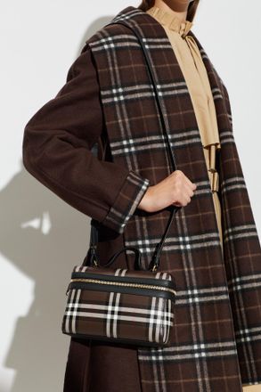 Burberry Bag With A Check Pattern, Womens, Brown