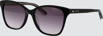 Calvin Klein Occhiali da sole cat-eye in acetato nero con logo lettering