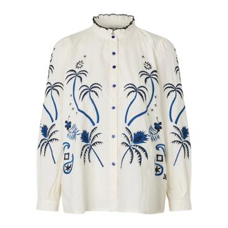 Lollys Laundry White Cotton Shirt LS Model