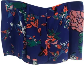 Diane Von F&uuml;rstenberg DVF Royal Blue Floral Print Shorts Size M