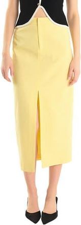 endless rose Front Slit Linen Blend Midi Skirt in Butter at Nordstrom Rack, Size X-Small