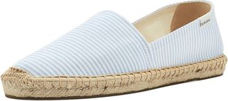 Soludos Seersucker Original Espadrille Womens Flat Shoes Classic Blue : EU 42 (US Womens 11-11.5) B - Medium, Cotton