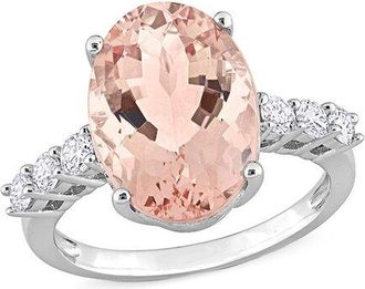 Rina Limor 14K Rose Gold 5.28 Ct. Tw. Diamond & Morganite Cocktail Ring