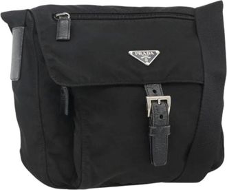 Prada Pre-owned Cross Body Bags, female, Black, Size: ONE SIZE Pre-owned Vintage Nylon Shoulder Bag