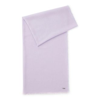 BOSS Lightweight wool scarf with fringed trims