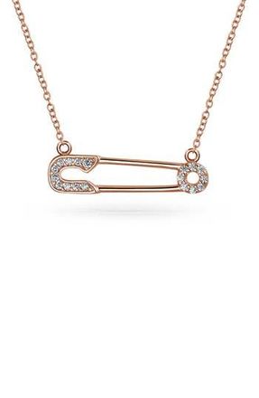 Bling Jewelry Support Refugees Safety Pin CZ Pendant Necklace in Pink at Nordstrom Rack