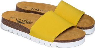 Plakton Solid Slide Sandal in Yellow Elastic at Nordstrom Rack, Size 10Us / 41Eu