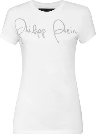 Philipp Plein T-shirt Ronde Hals SS - Dames - T-shirts - Wit - XL - Katoen - Tops