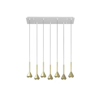 Top-Light Lampadario Moderno Aygo Metallo Bianco Ottone 7 Luci Gu10