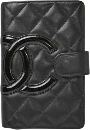 Chanel Pre-owned Bi-fold Portemonnee - Dames - Vintage Accessoires - Zwart - ONE Size - Leer - Vintage